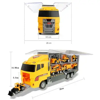 7 in 1 Mini Lydinio Diecast Automobilio Modelio Projektavimas Žaislinės Transporto priemonės Vežėjas Sunkvežimių Modelio Automobilių Švietimo Žaislai, Kalėdų Dovana Vaikams