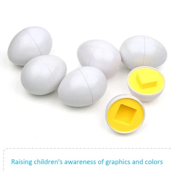 6PCS Kiaušiniai Montessori Žaislai, Spalvos, Formos Rungtynės Pažinimo Įspūdį Rūšiavimo Žaislas Kūdikio Mergaitės Berniukai Anksti Educationa