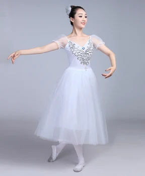 Profesionalūs Baleto Mdc Gulbių Ežeras Kostiumas Suaugusių Moterų Sluoksniuotos Rankovėmis Ilgai Baleto Suknelė Klasikinio Baleto Mdc Šokių Drabužiai, Kostiumai