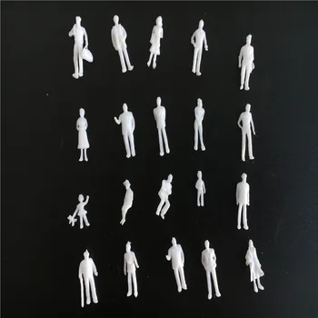 1000pcs 1/100 Masto Modelis Žmonių, Balta Duomenys Architektūros Žmogaus, Pastato Traukinio Kelių Kraštovaizdžio Diorama Traukinių Geležinkelio Maketas