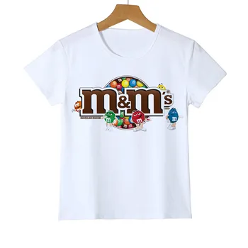 Mados kid t-shirt 3D Berniukas/Mergaitė šokolado pupelės MM spausdinimo juokinga streetwear marškinėliai Anime Trumpas Rankovės Kūdikio Marškinėliai Z47-4