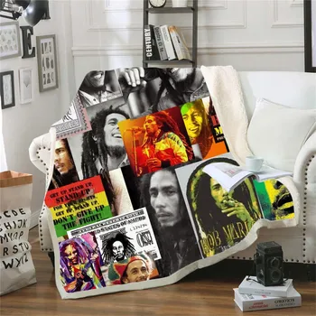 Reggae Atlikėjas Bob Marley Piktžolių Liesas Lovatiesė Mesti Lovos Antklodė Sofa-Lova, Kėdės Poilsio Patalynė Namų Patalpų Antklodė Suaugusių Vaikų 03