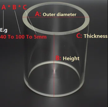 Borosilikatinio stiklo kolonėlė, Išorinis skersmuo 110mm , Aukštis 50mm, Borosilikatinio stiklo vamzdis