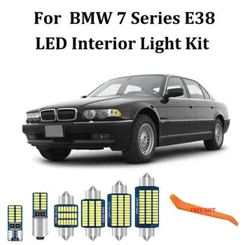 23Pcs Baltos spalvos Klaidų Canbus BMW 7 Serija E38 LED Interjero Dome Žemėlapis Pirštinės Kamieno Kojoms Šviesos Rinkinys