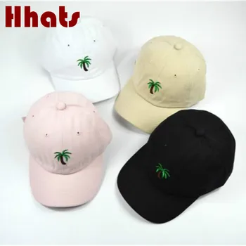 Atsitiktinis unisex palmių tėtis skrybėlę reguliuojama medvilnės kokoso medžio beisbolo kepuraitę hip-hop moterys vasarą snapback skrybėlę