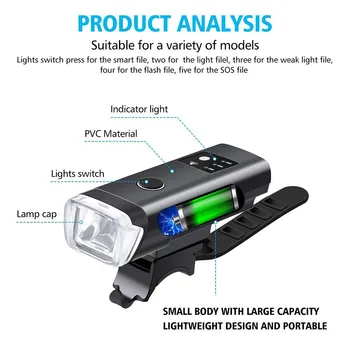 #H40 IPX4 LED Dviračio Žibintas Nustatyti Intelligent Jutiklis Priekiniai Žibintai Dviračio Lempa 600 liumenų Super ryškus LED XPG Su USB įkrovimas