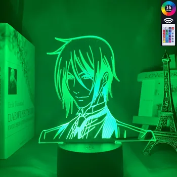 3D Led Nakties Šviesos Anime Black Butler Lempos, Miegamojo Dekoras, Šviesos, Vaikams, Vaiku Gimtadienio 16 Spalva Keičiasi Stalo 3d Lemputė Dovanų