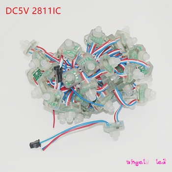 50pcs/daug DC5V WS2811IC T1515 Aikštėje Visą Spalvų Išsklaidytos RGB LED Modulis IP68 Vandeniui savarankiškai naudoti led sekas