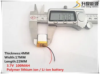 1pcs [SD], 3,7 V,100mAH,[401722] Polimeras ličio jonų / Li-ion baterija ŽAISLŲ,CENTRINIS BANKAS,GPS,mp3,mp4,mobilųjį telefoną,garsiakalbis