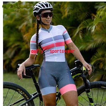 Moterų Rožinė Triatlonas Trumpas Dviračių Jersey Rinkiniai Skinsuit Maillot Ropa CiclismoMacaquinho Ciclismo Feminino Jumpsuit Rinkiniai Vasaros