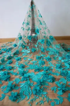 RAUDONA sunkiųjų siuvinėjimo nėrinių audinys su 3d gėlių super subtilus Fancy dress vėliau kaip vestuvių prancūzijos Afrikos nėrinių Sijonas sūpynės,