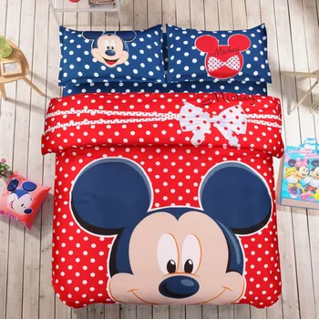 Disney Geltonas Peliukas mikis Patalynės Komplektas Antklode Padengti užvalkalas Kalėdų Dovanos Suaugusiems Vaikams lova nustatyti Vieno Karalienė King size