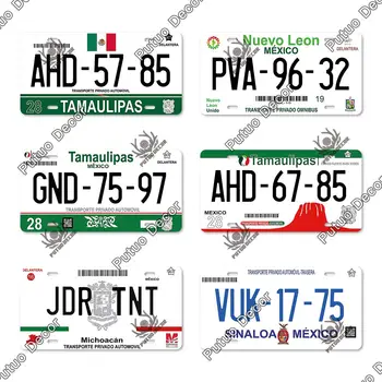 Putuo Dekoro Meksika Licencijos Plokštės Alavo Pasirašyti Automobilių Skaičius Apnašas Metalo pasirašyti Dekoratyvinės plokštės Garažas Kambarį Namo Sienų Dekoras