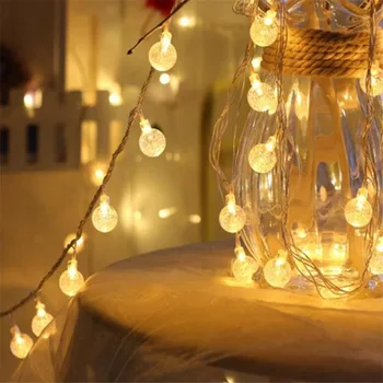Karšto pardavimo AA Baterijos 3M 20 LED Krištolo Rutulį lemputė string žibintai LED Girliandą Kalėdų dekoracijas Festivalis lauko Vestuvių