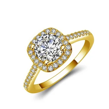 14K Cz Aukso Spalvos Deimanto Žiedas Moterims Bague Jaune Brangakmenio Bizuteria Sužadėtuvių Žiedas Papuošalai Aikštėje Šalies Diamante Žiedai