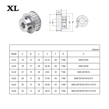 XL 16T Sinchroniniai ratų Tvirtinimo Tipo Aliuminio Lydinio Laikas Skriemulys, Skylė 5 6 6.35 7 8mm