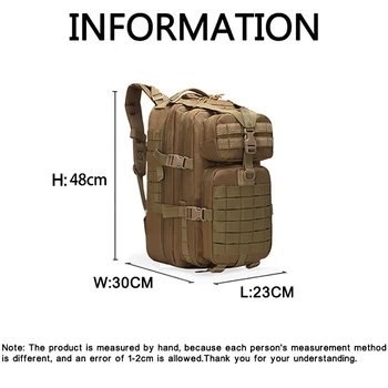 50L Didelės Talpos Kariuomenės Taktinių Kuprinės Karinį Puolimą Krepšiai Lauko Molle Pack Kelionėse Kempingas Medžioklės Laipiojimo krepšys