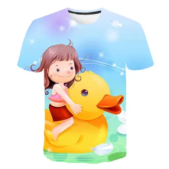 2020 metų Vasaros Drabužių Mergaičių Anime Kraštovaizdžiu 3d Spausdinimo Marškinėliai Berniukui, Mergina Cool Atsitiktinis O-Kaklo trumpomis Rankovėmis Marškinėliai