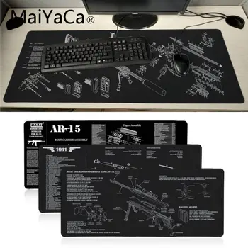 MaiYaCa CS GO ginklų dalys m14 AR-15 HK45 AK47 98K Office Pelių Žaidimų Pelės Padas minkštas Spinduliuotės Papuošti Jūsų Stalo Padas pelės kilimėlis