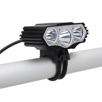 Atsparus vandeniui Dviračio Šviesos 3T6 LED Priekiniai Dviračių Žibintai Saugos Naktį Dviračių Lempa USB Įkrovimas