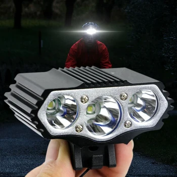 Atsparus vandeniui Dviračio Šviesos 3T6 LED Priekiniai Dviračių Žibintai Saugos Naktį Dviračių Lempa USB Įkrovimas