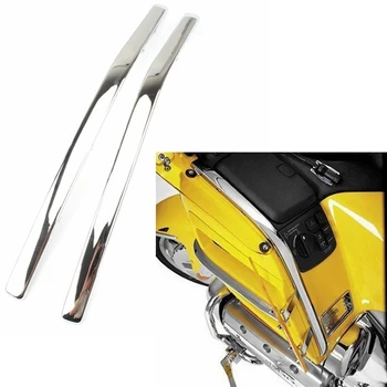 2x Motociklą Prijungus Lauktuvės Lankas Formos Strake Honda GoldWing GL1800 2001-2011 Apdailos Reikmenys, Sidabro