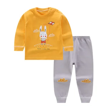 2020ins medvilnės Pižama ilgomis rankovėmis drabužių komplektas Komplektai kelnės animacinių filmų vaikui du gabalus mielas kūdikis vaikiška mergaitė, berniukas, vaikams, kūdikiams