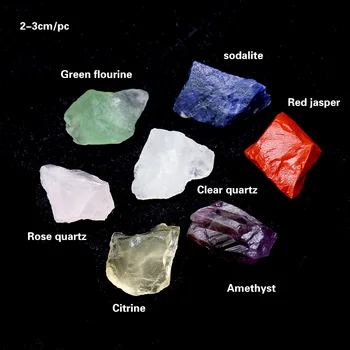 Runyangshi 2 stilius 14pcs Natūralių kristalų žalio akmens septynios čakros Terapijos Akmens Sveikatos kristalinis kvarcas dovanų kolekcija