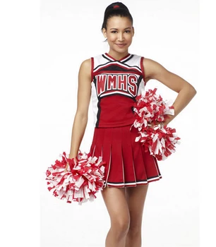 Nemokamas pristatymas Ponios Kostiumas Fancy Dress Up Raudona Cheerleader linksmumas cheerleader kostiumai be pompom