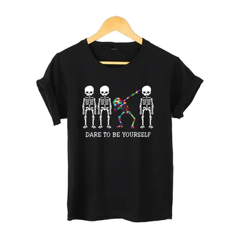 Sleketon Tepdami Autizmas Sąmoningumo Išdrįsta Būti Savimi T-shirt 2020 Naują Atvykimo Vyrų Mados Viršų Tee Juokinga T Marškinėliai Vyrams Marškinėliai