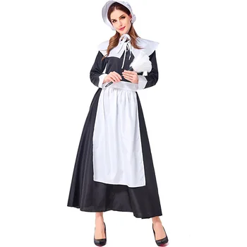 Umorden Pilgrim Moterų Kostiumas Kolonijinės Kaimo Moteris Suaugusiųjų Klasikinių Tarnaitė Cosplay Plius Dydis Helovinas Fancy Dress Puras