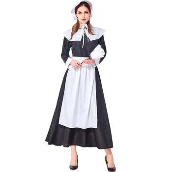 Umorden Pilgrim Moterų Kostiumas Kolonijinės Kaimo Moteris Suaugusiųjų Klasikinių Tarnaitė Cosplay Plius Dydis Helovinas Fancy Dress Puras