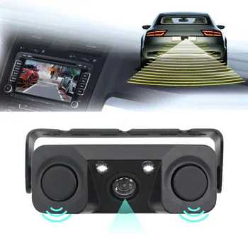 Automobilio Atbulinės Atsarginės Galinio vaizdo Kamera 170 Laipsnių 3 1. Vaizdo Parkavimo Jutiklis + 2 Jutiklis Jutikliai BiBi Signalo Indikatorius