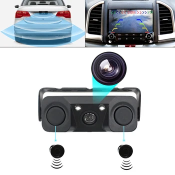 Automobilio Atbulinės Atsarginės Galinio vaizdo Kamera 170 Laipsnių 3 1. Vaizdo Parkavimo Jutiklis + 2 Jutiklis Jutikliai BiBi Signalo Indikatorius