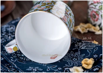 Šalies Stiliaus Mėgėjams Puodeliai Teacup Aukso Keramikos Puodelis Porcelianas Paauksuotas Puodelis Kavos Puodelis Pieno Taurės gilding Taurės aukso apkalos Puodelis
