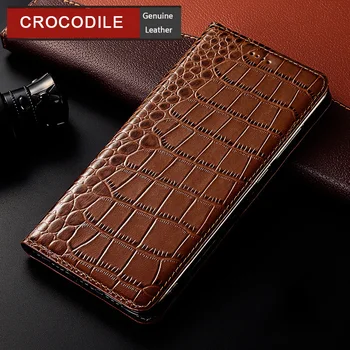 Krokodilas Originali Odos Atveju XiaoMi Mi 8 9 SE 9T Mi A3 Lite cc9 cc9e prabangus Odinis Flip Cover