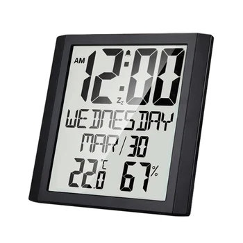 Skaitmeninis Laikrodis, Didelis Ekranas, Lengva Skaityti Temperatūros Drėgmės Matuoklis Kalendoriaus Priminimus Home Office