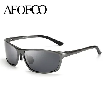 AFOFOO Aliuminio Magnio Poliarizuoti Akiniai nuo saulės Prekės ženklo Dizainas Aikštėje Vyrų Vairavimo Saulės Akiniai Vyrų UV400 Atspalvių Akiniai