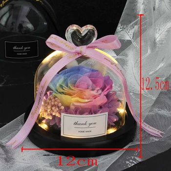 Grožio rožės stiklainius ir laukinių gyvūnų apsaugos Valentino Dienos dovana, tik rožinės spalvos kupolas žibintas motinos Diena dovana