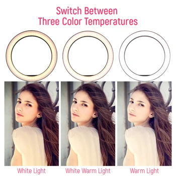 LED Šviesos Žiedas Su Mini Trikojis Stovas Pritemdomi Fotografijos Studijoje Ringlights Selfie Lempos 