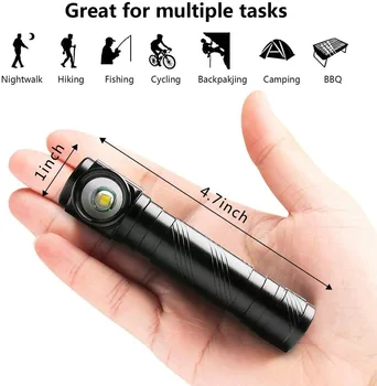 ZHIYU COB Workilght USB Įkraunamas LED Žibintuvėlis 90 Laipsnių Kišenės dydžio Rankinės Torchfor Kempingas,Žygiai,OutdoorEmergencies