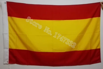 Civilinės vėliavos Ispanijos Vėliava karšto parduoti prekes 3X5FT 150X90CM Reklama žalvario metalo skyles