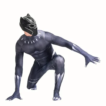 Black Panther Cosplay Kostiumų 3D Spausdinimo Lycra Spandex Homecoming Kostiumas Helovinas Jumpsuits Bodysuit Suaugusiems/vaikams Pantera