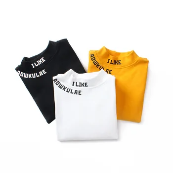 Naujas Atvykimo Vaikai Long Sleeve T-shirts Pavasario 2021 Vaikų Apačioje Marškinėliai Mados Medvilnės Paauglių Balti marškinėliai 4 8 12 14Years