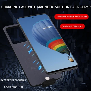 Magnetinio Baterijos Kroviklis Atvejais Galaxy A71 5G Atsarginės Elektros Banko Akumuliatoriaus Dangtelis Skirtas Samsung Galaxy A51 5G Baterija Atveju