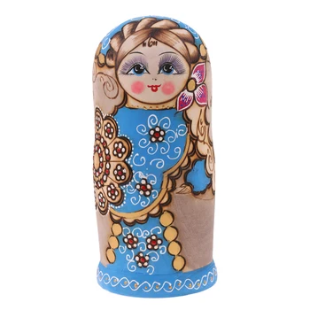 Rinkinys 7pcs Girliandą Mediniai rusijos Lizdus Matryoshka Lėlės Žaislas Rankomis Dažyti