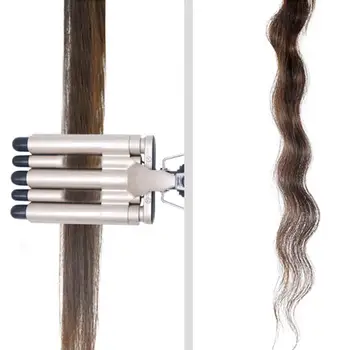 NAUJI Plaukai Garbanoti Geležies Keramikos Vandens Čiurlenimu Hair Curler Plaukų Dvejoti Volai 5 Barelių Profesionalus Plaukų Formavimo Priemonės