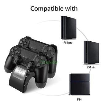 PS4 PRO Dual SLIM Belaidis Valdiklis Įkroviklis & Play Station 4 Kreiptuką Greito Krovimo Doko Stotis Sony PS 4 DualShock 4
