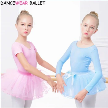 Mergaičių Baleto Suknelė Gimnastika Leotard Vaikų ilgomis Rankovėmis Baleto Drabužiai, Šokių Drabužiai Su Tutu Sijonai