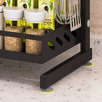Nerūdijančio plieno virtuvės bagažinės grindų-nuolatinis stalviršio prieskonių stovo prieskonių laikymo lentynos multi-layer padažas stalčiuko
